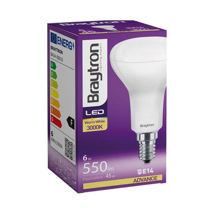 LED Bulb R50 - BRAYTRON - E14 - 6W - 3000K - 550lm