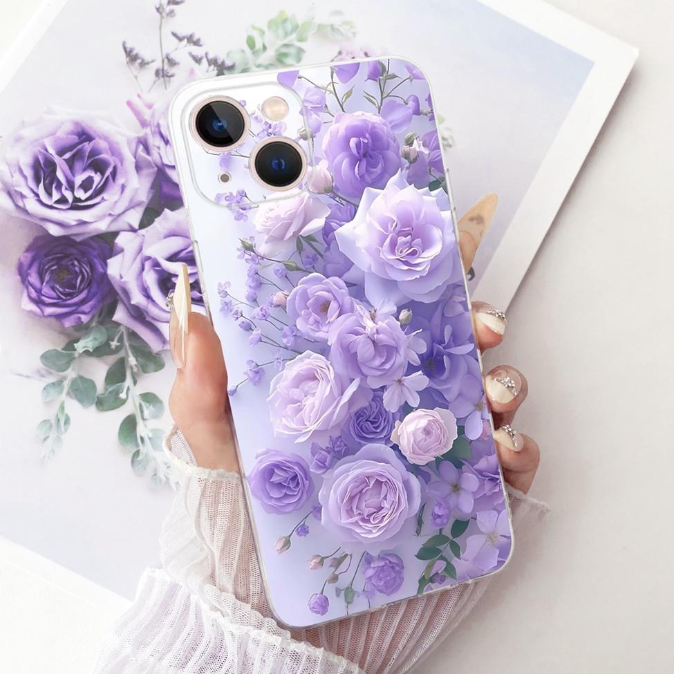 Transparent For iPhone 13 Case Cover Cute Cat Fashion Butterfly Funny Painted Casing A2633 A2482 A2631 A2634 A2635