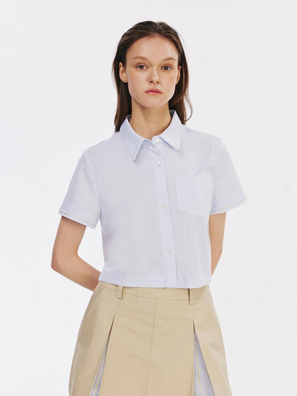 Kisserihe Striped Crop Shirt