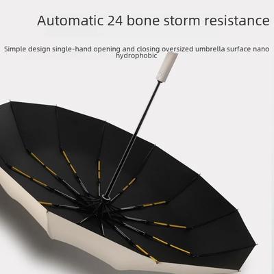 12 Ribs Automatic Open Close Sunshade Umbrella Large Business Glue Sun Protection Fold Sun Umbrella Advertising Logo Printing