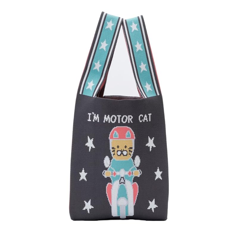 

NEKONOBA knit marche bag MOTOR CATS large size
