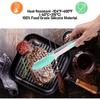Silicone Non-SlipTongs for Cooking, 430 Steel Table Tongs for Kitchen Salad, Pasta, Grilling, BBQ, Heat Resistant Tip, Strong Grip for Meat Sky Blue
