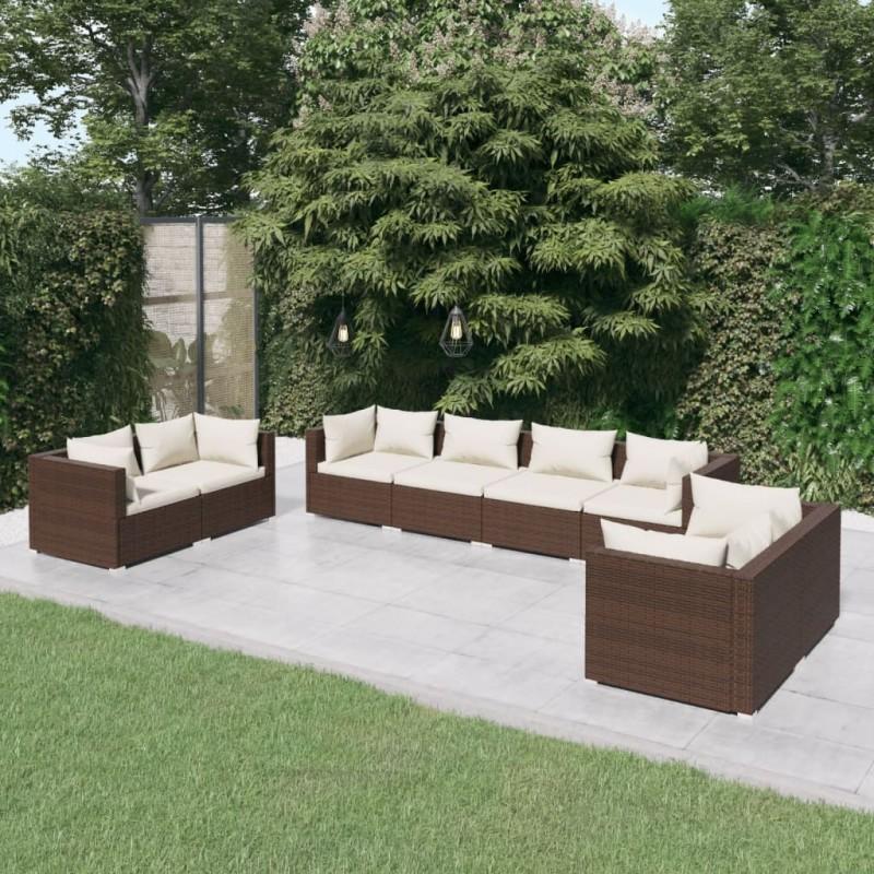 Day and Night - Day and Night Garden Furniture Set 8 Pieces and Brown Synthetic Rattan Cushions