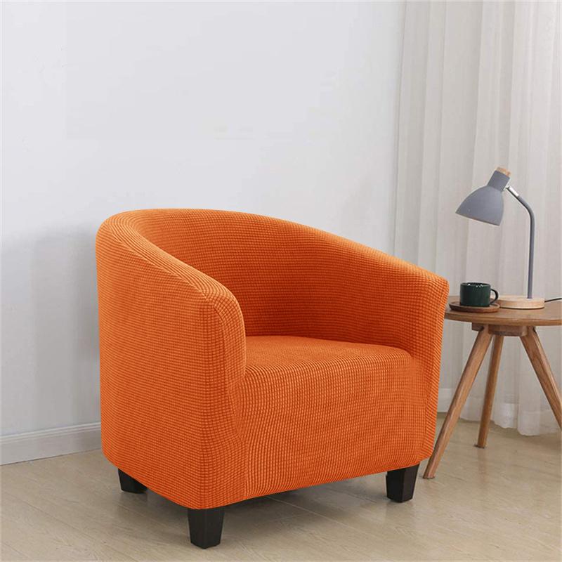 1PC Elastic Club Chair Slipcover Polar Fleece Armchair Cover Solid Color Single Tub Sofa Cover for Living Room Bar Home Hotel