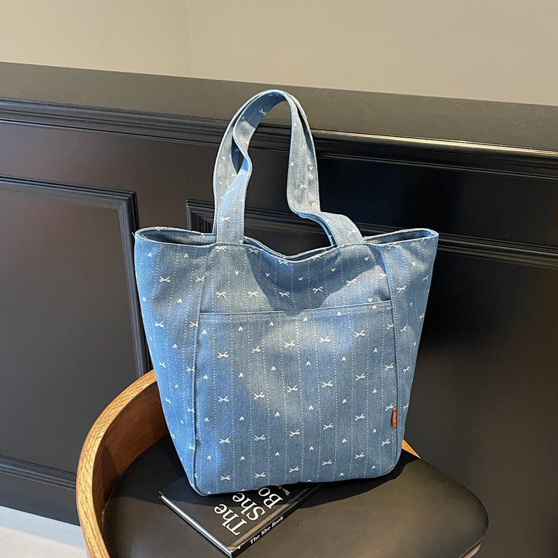Denim Tote Bag Women Shoulder Crossbody Bag