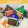 Versatile Unisex Colorblock Toddler Backpack Stylish Lightweight Canvas Design