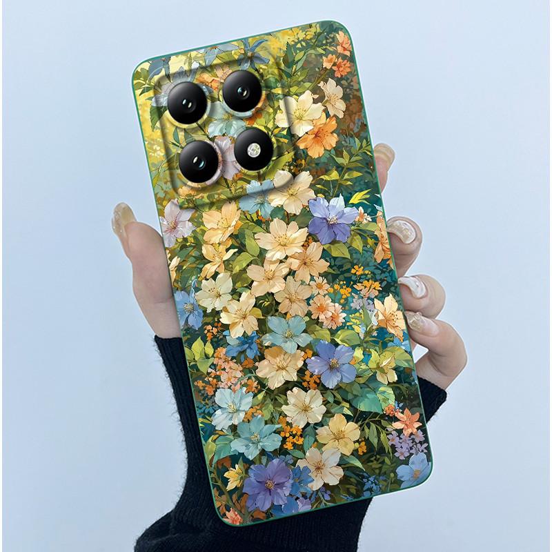 For Xiaomi 14T Pro 5G Case Soft Silicone Protective Cover Fashion Simplicity Floral Fundas for Xiaomi14T 14 T Pro Phone Coque