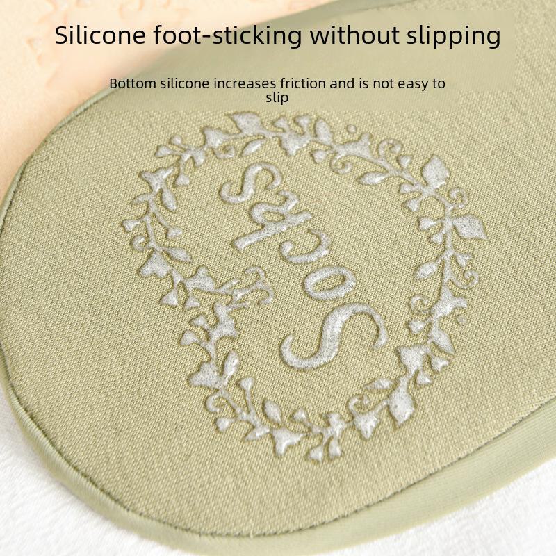 Women's Summer Non-Slip Invisible Boat Socks - Thin, Breathable Ice Silk with Deodorant Pure Cotton Bottom