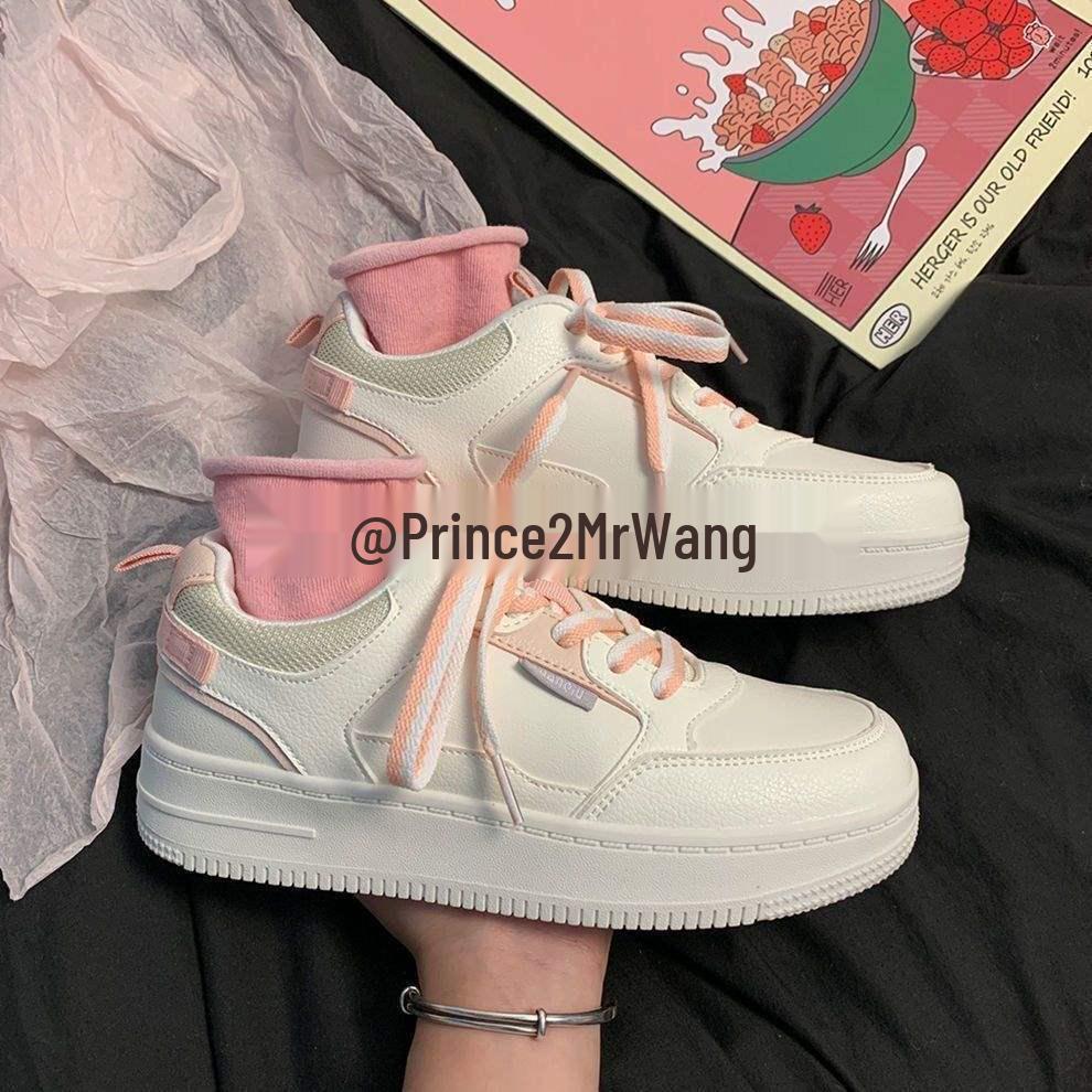 

Трендовые женские универсальные белые кроссовки - Весна/Лето 2025 Повседневная спортивная обувь для студентов 35