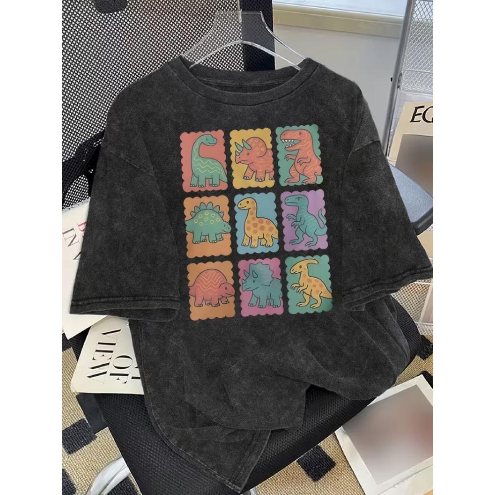 T-shirt Vintage con Stampa di Razze di Galline Carine Grafica Divertente di Animali da Fattoria Casual Girocollo Manica Corta per Uomo Donna