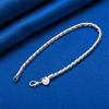 925 Sterling Silver 8-inch 4MM Exquisite Rope Chain Bracelet, Fashionable Men's and Women's Party Wedding Accessories Jewelry