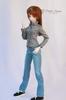 [Petite Marie] 13 DD Compatible Okayama Processed Distressed Straight Jeans Light Blue KOJIMA Processed Distressed Low-Rise Jeans Stretch Denim