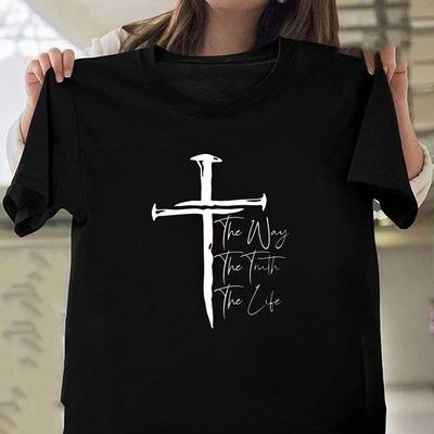 Christian Faith Graphic T-Shirt The Way The Truth The Life Cross Design