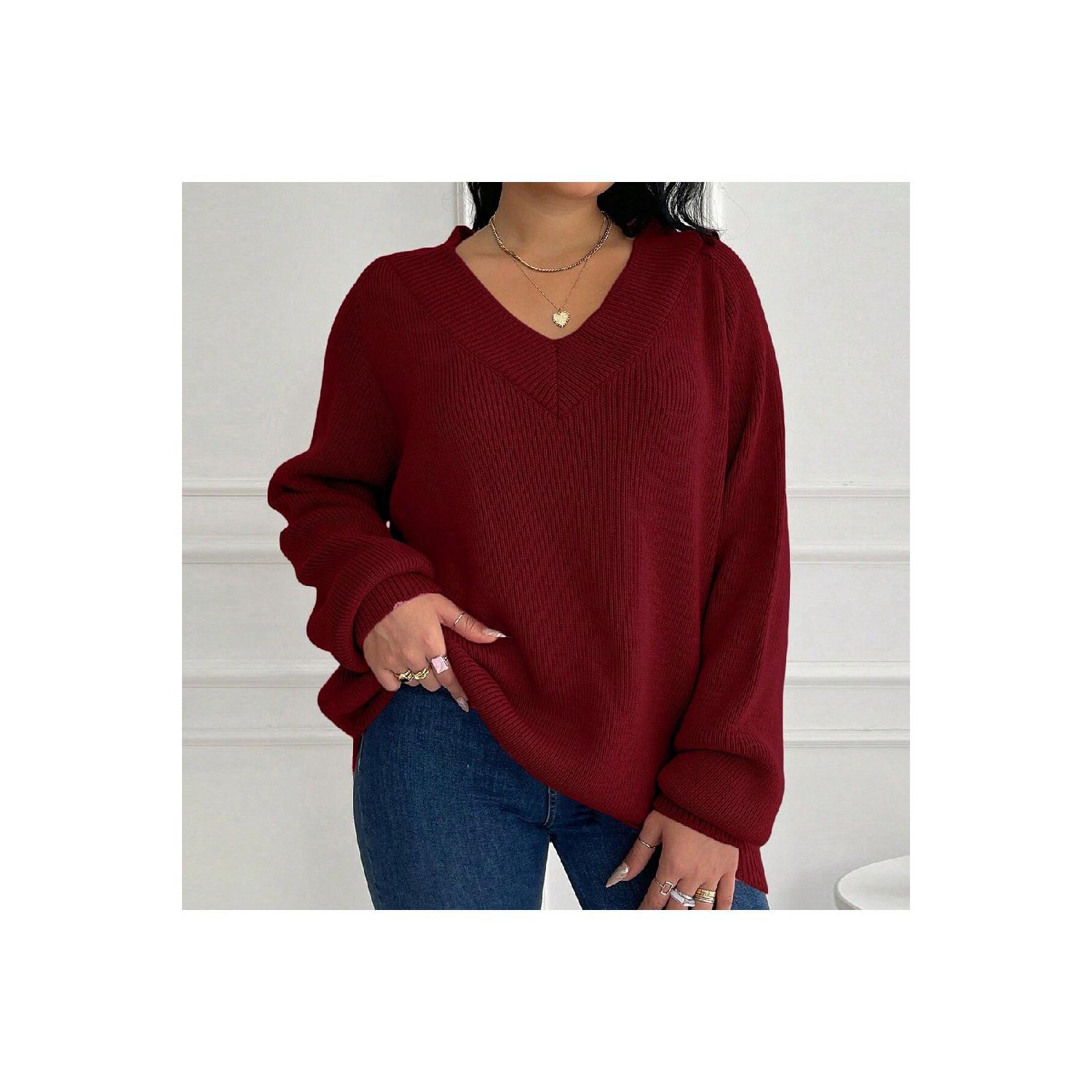 

Plus Size Knitwear Sweater XL синій