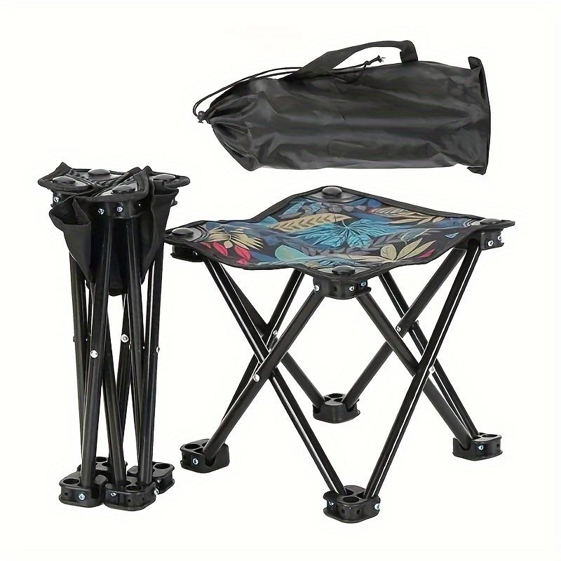 Ultra-Light Portable Folding Camping Stool with Storage Bag Side Pocket - Durable Frame, Quick Setup, Ideal for Camping, Fishing, Outdoor Activities