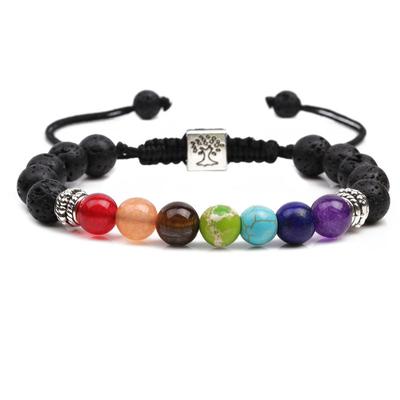 Vulkanstein-Armband, buntes geflochtenes Armband, Baum-Armband