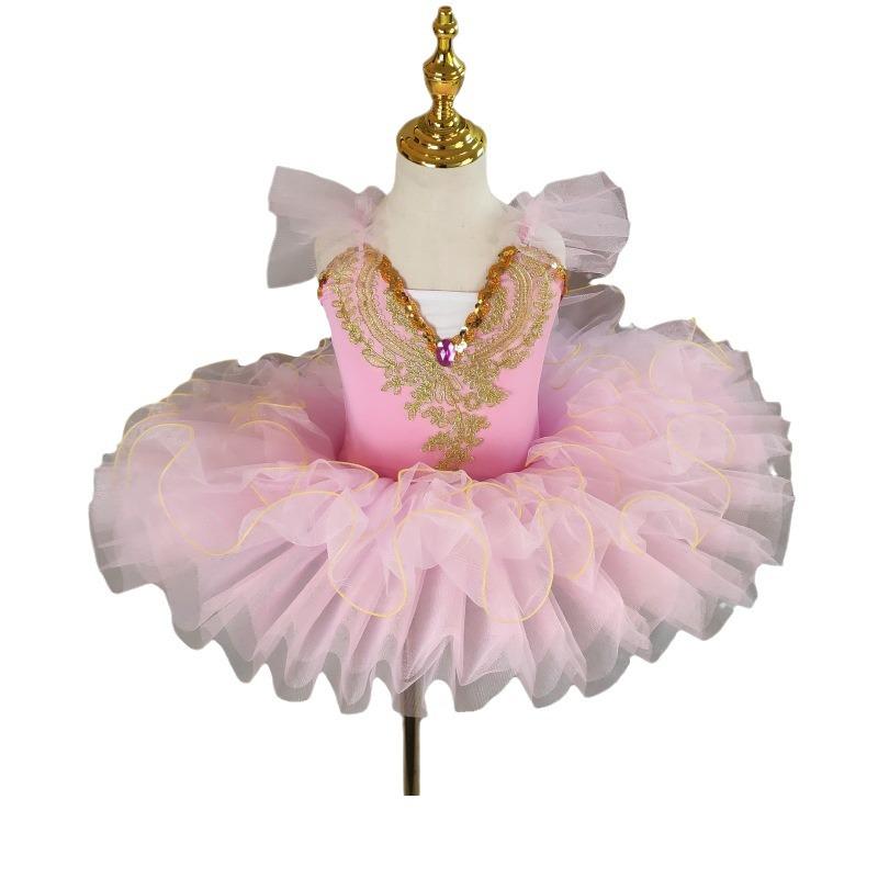 Girls' Strappy Tulle Ballet Tutu - Child's Swan Dance Performance Costume