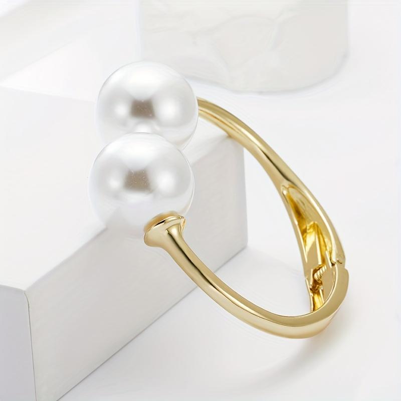 2Pcs Bohemian-style Golden Curtain Tiebacks With Artificial Pearls Stylish Home Decor Curtain Tiebacks, Suitable For Sheer Curtains, Bath Accessories