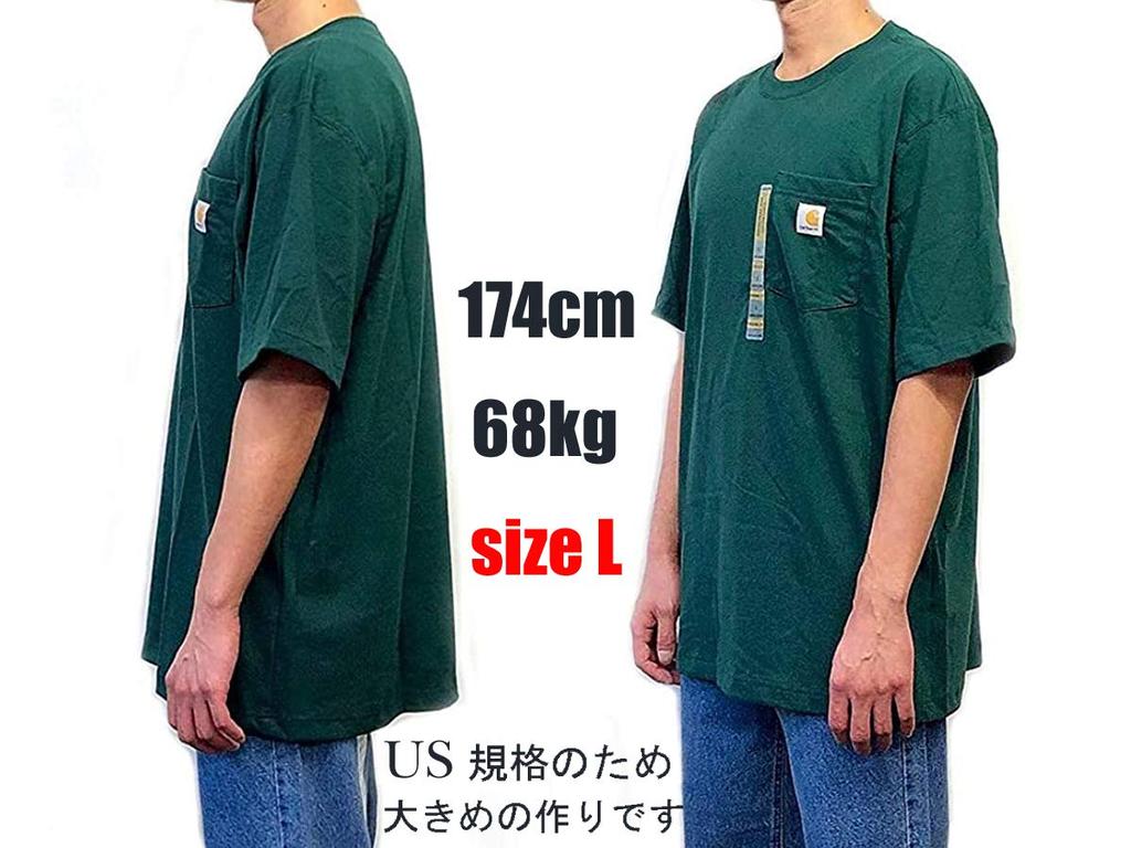 Carhartt Short Sleeve Pocket Pocket T Big Silhouette Big WORKER POCKET Hunter Green Size S T-shirt T-shirt S/S T-SHIRTS(K87)