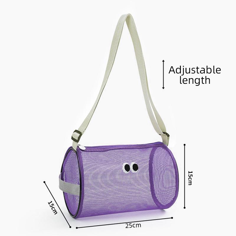 

Travel Toiletry Storage Portable Big Eyes Make Up Case Cylindrical Storage Bag Lightweight Mesh Cosmetic Bag For Travel Gift For S фіолетовий