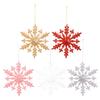 6Pcs Christmas Glitter Snowflake Ornaments, Plastic Snowflake Decorations For Christmas Tree  Year Holiday Party Decor