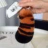 Cute Cartoon Rex Rabbit Fur Tiger Tail Bag Charm & Keychain