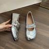 Mary Jane Fashionable and Comfortable Single Shoes Female Flat Shoes Summer Women's Shoes Silver Shoes Shoes