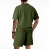 Set de două piese pentru bărbați, culoare solidă, casual, cu guler rotund, mânecă scurtă, pantaloni scurți