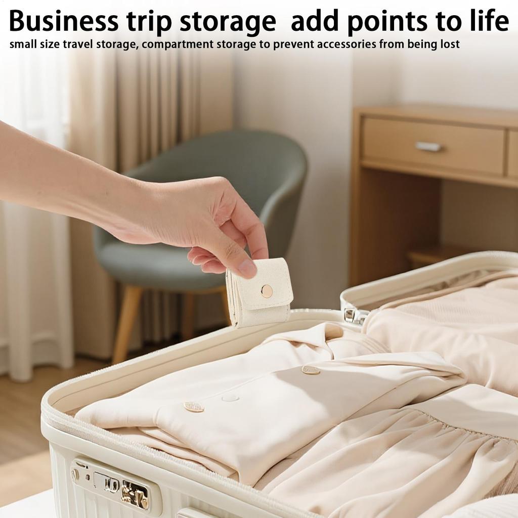 Mini Reise Schmuckrolle Tasche mit Schnalle Tragbar Faltbar Reise Schmuck Aufbewahrungsbox Kleine Schmuckschatulle für Ohrringe Ringe