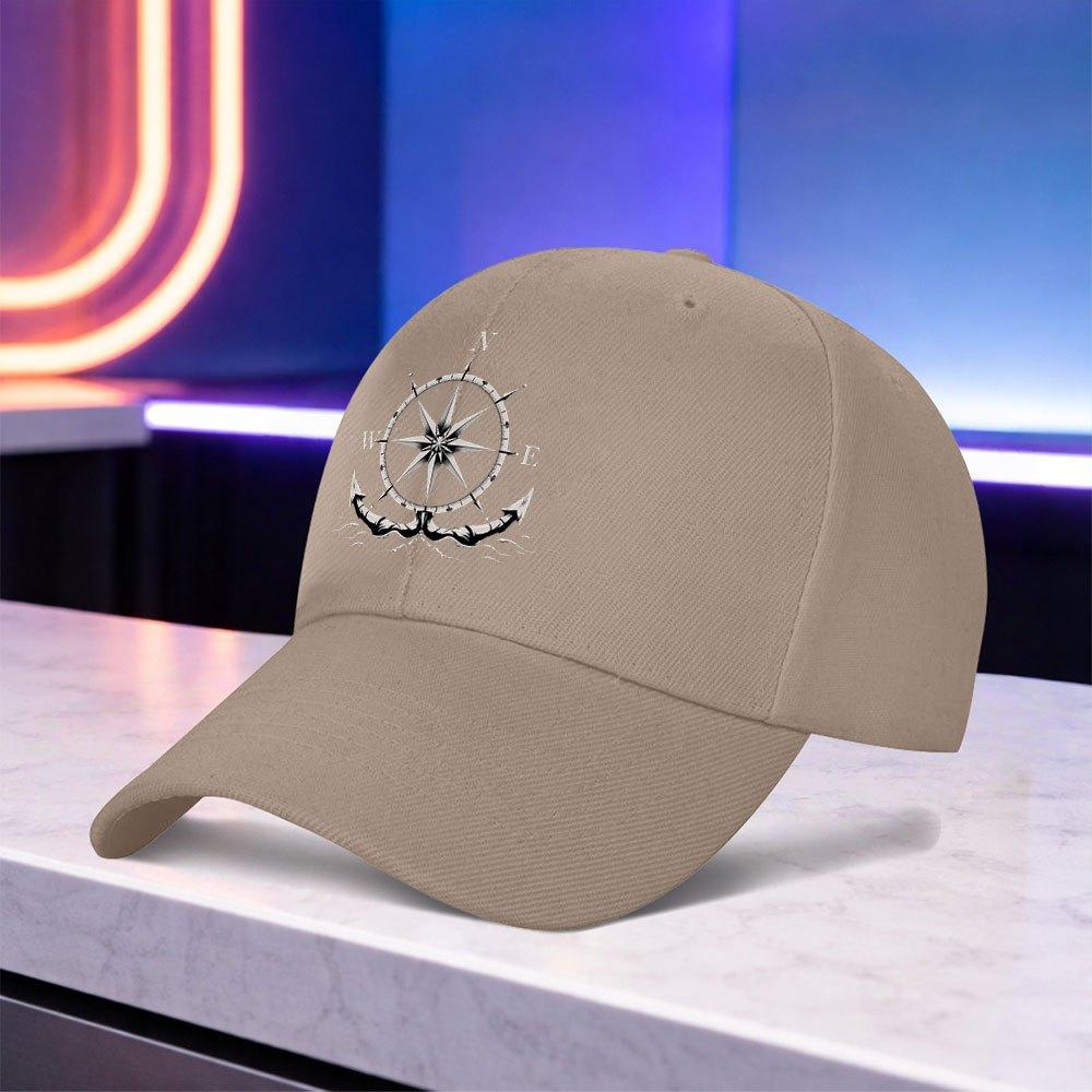 Nautical Compass Anchor Print Baseball Cap  Lightweight Unisex Outdoor Sports Hat for Weddings Parties Festivals Daily Wear