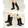 Children's Boots, Single Boots, High Waisted Straps, Side Zippers Boots