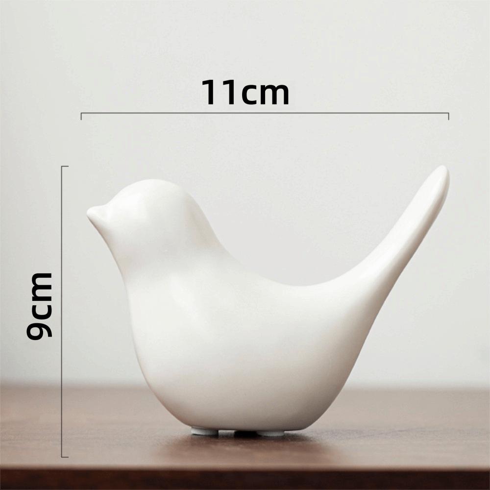 Nordic Style Bird Sculpture Black White Bookshelf Bird Ceramic Figurines Modern Art Deco Animal Statue Ornaments Office Decor