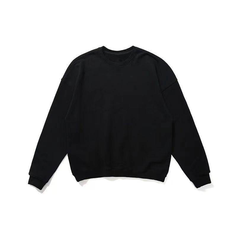 Men's Retro Loose Fit Hoodie - 380G Pure Cotton Terry, Solid Color, Long Sleeve, Korean Style.