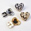 Metallic Love Heart Cufflinks Cover Decorative Button Clip Clothing Jewelry Accessories For Jackets Dress Shirt Uniform