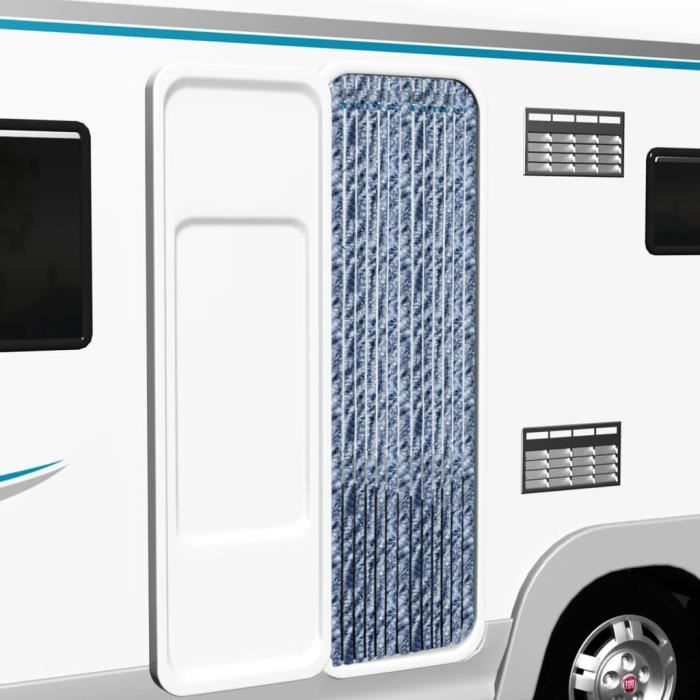 Moustiquaire - VIDAXL - 90x200 cm - Chenille 100% - Bleu et blanc - Ajustable