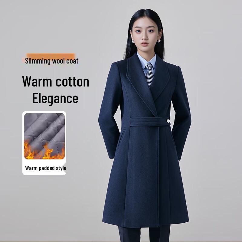 Women's Professional Padded Woolen Uniform Coat