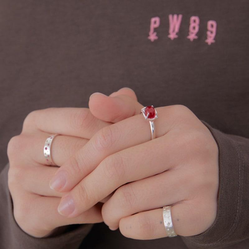 Fillow Red Agate Verre Ring