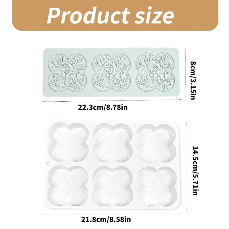 2pcs Fondant Impressions Mats Pastry Moulds Flower/Leaf Pattern Lace Mat Chocolate Silicone Molds for Cake Decorating