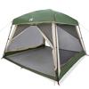 Tente familiale - Imperméable - 6 personnes - Vert - Dimensions 317x317x225 cm - Montage manuel