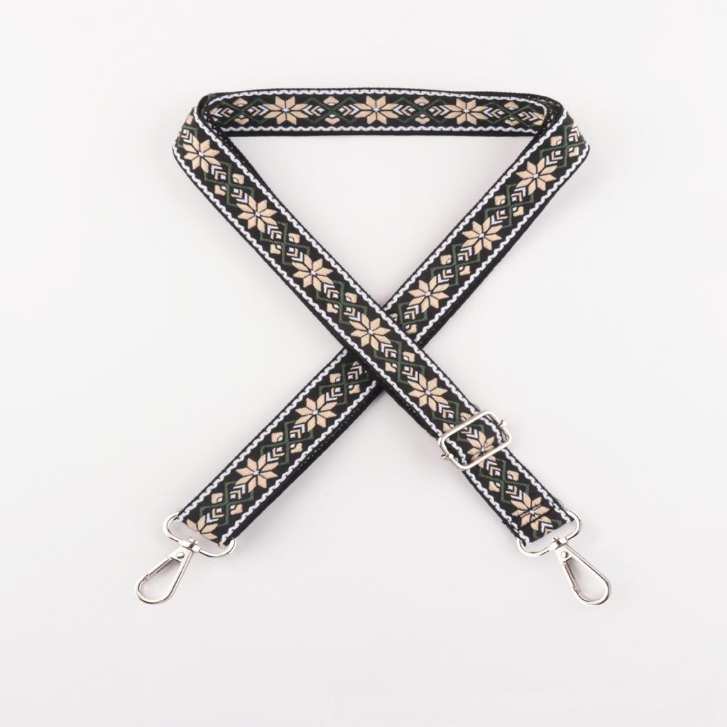 New Color Ethnic Style Jacquard Wide Strap Bag Accessories Bag Single Shoulder Crossbody Thickened Burden Reduction Long Strap