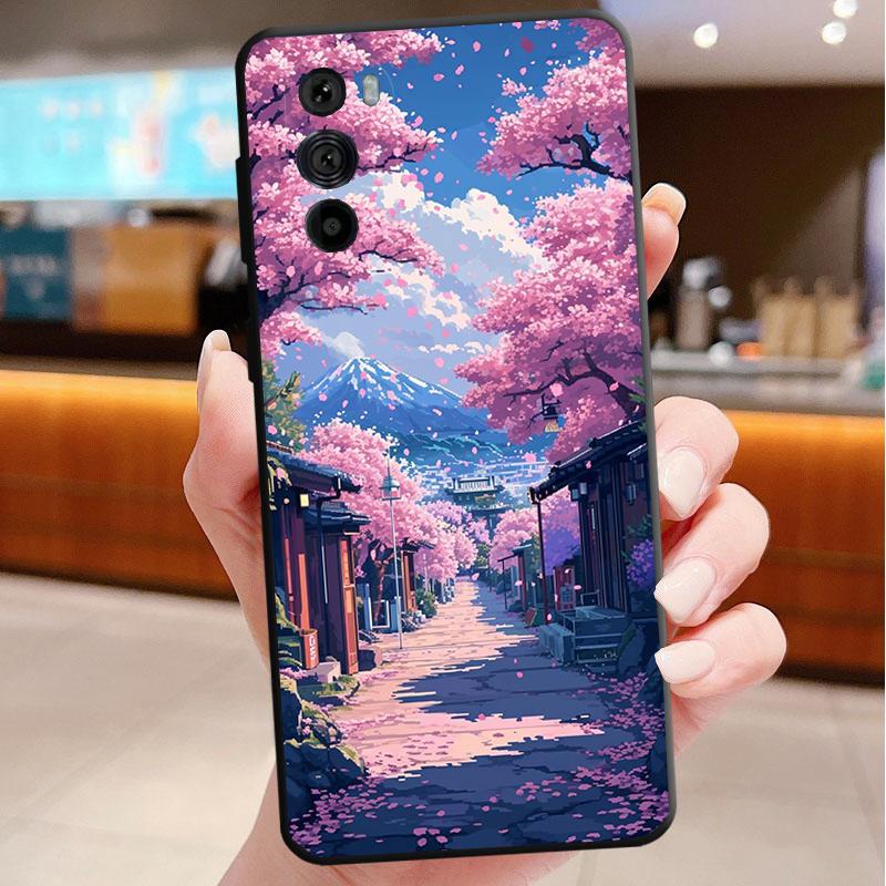 

Japanese Landscape Cherry Flower Phone Case For Motorola Edge 60 50 40 Pro 60 50 40 30 Ultra Neo Fusion Moto G Play G Stylus G Moto Edge 40 Neo