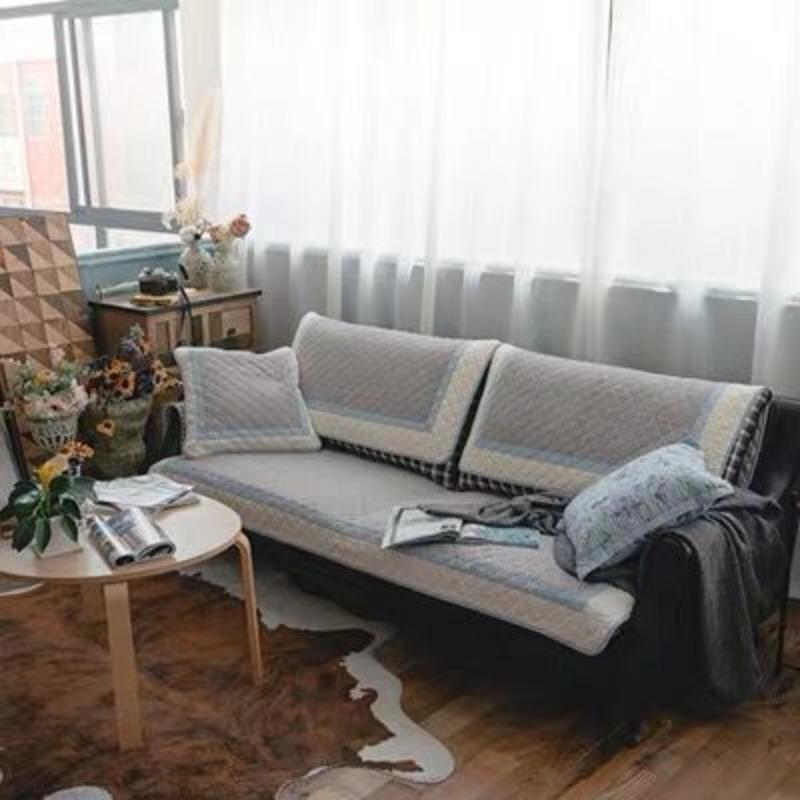 

Простая и чистая хлопковая стираная диванная подушка, однотонная тканевая вышивка, нескользящий чехол для диванного полотенца, всесезонная кожаная диванная подушка 70*70