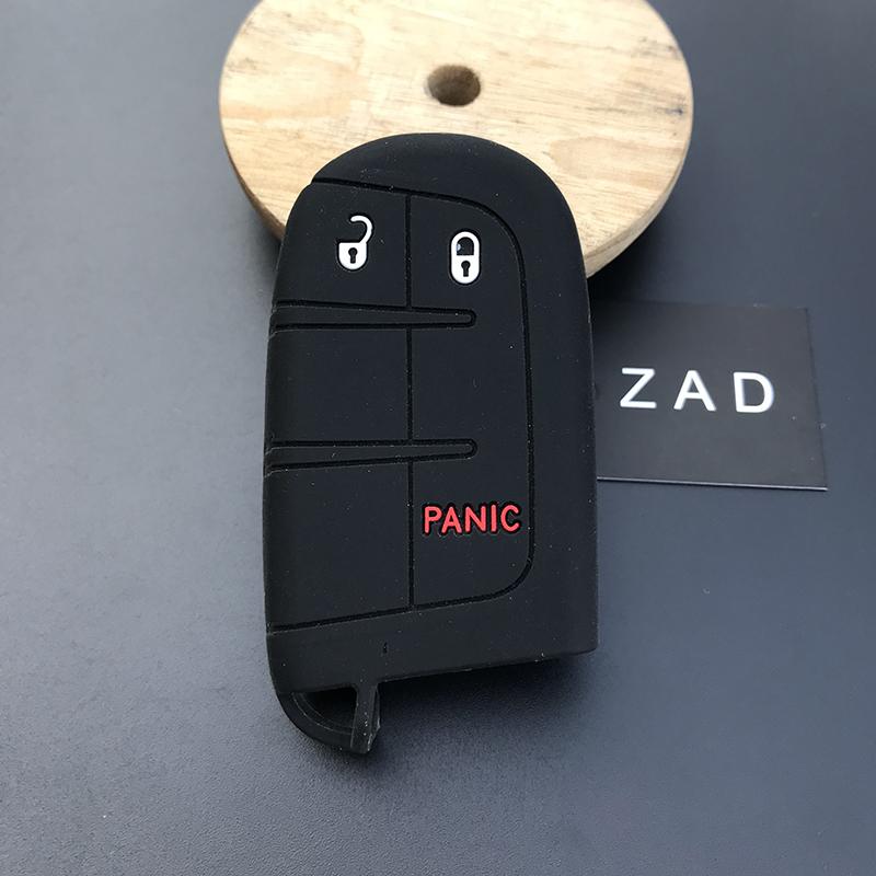 ZAD Silicone Rubber Car Key Case Cover Shell Holder For JEEP for Chrysler Dodge JCUV for Fiat 500X 2+1 Button Car Styling Pocket