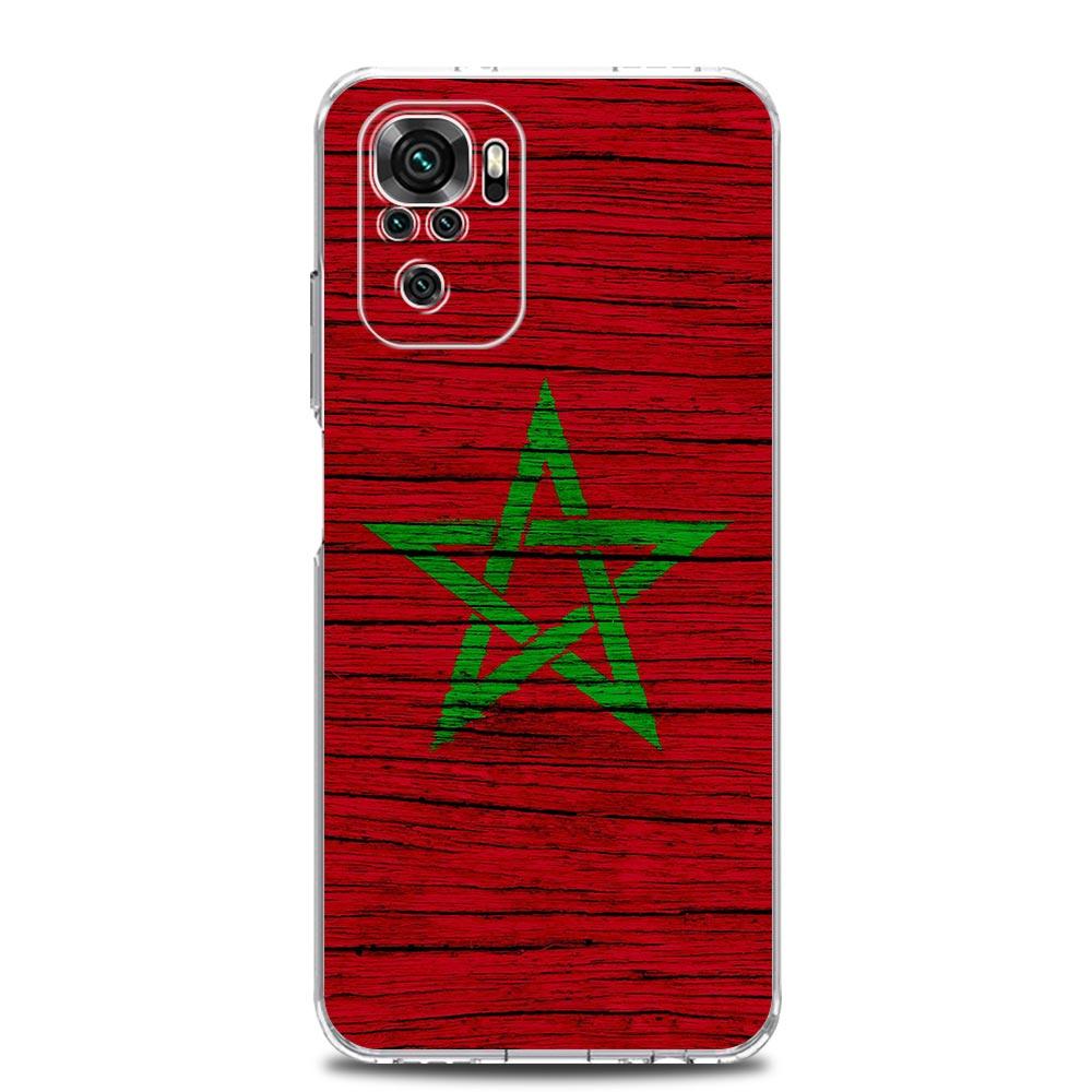 Ny Square Clear, myk telefonveske til Xiaomi Redmi Note 12 11 9S 9 8 10 Pro+ 7 8T 9C 9A 8A K40 spilldeksel Marokko flaggfotball