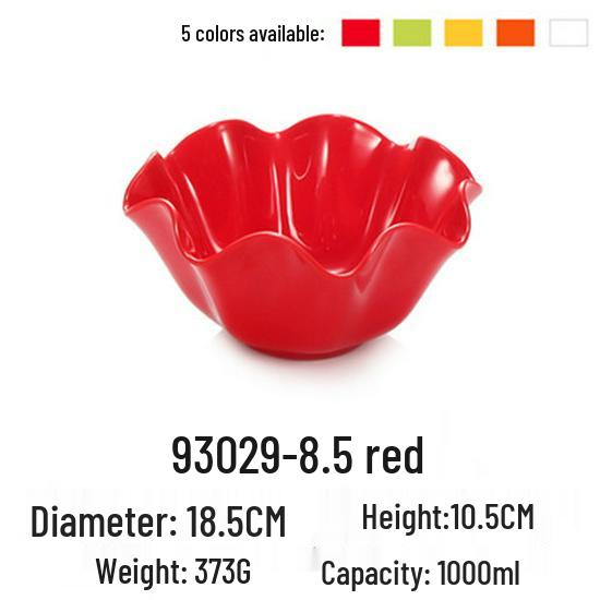 Rotating Lace Edge Melamine Vegetable Skewer Hot Pot Bowl - Commercial Plastic Salad & Tableware Bowl
