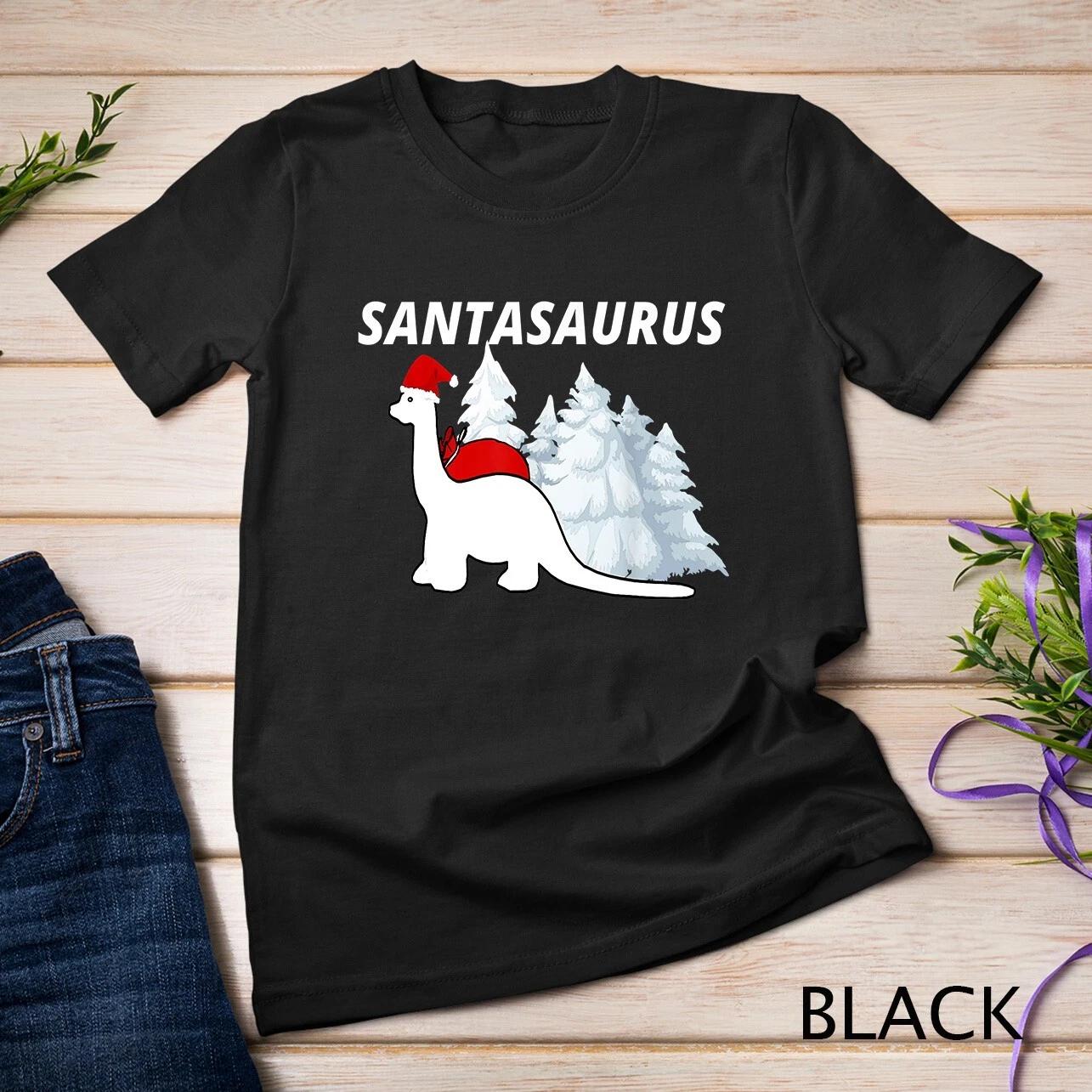 Santa Saurus Sauropods Xmas Christmas Ugly T-Shirt Unisex T-shirt 1 2XL