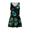 Women's Floral Print Dress, Vest, Skirt With Pockets, Beach Skirt, V-Neck Vest Skirt