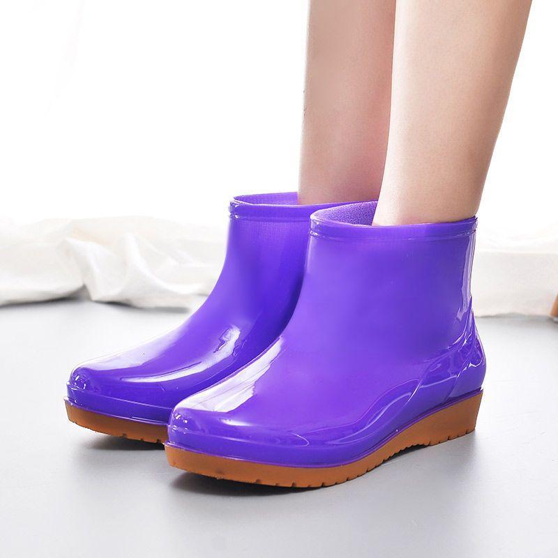 Rain Shoes Women's Short Tube Fashion Non-slip Rain Boots Adult Water Shoes Wear Water Boots Waterproof Shoes Warm and Cotton
