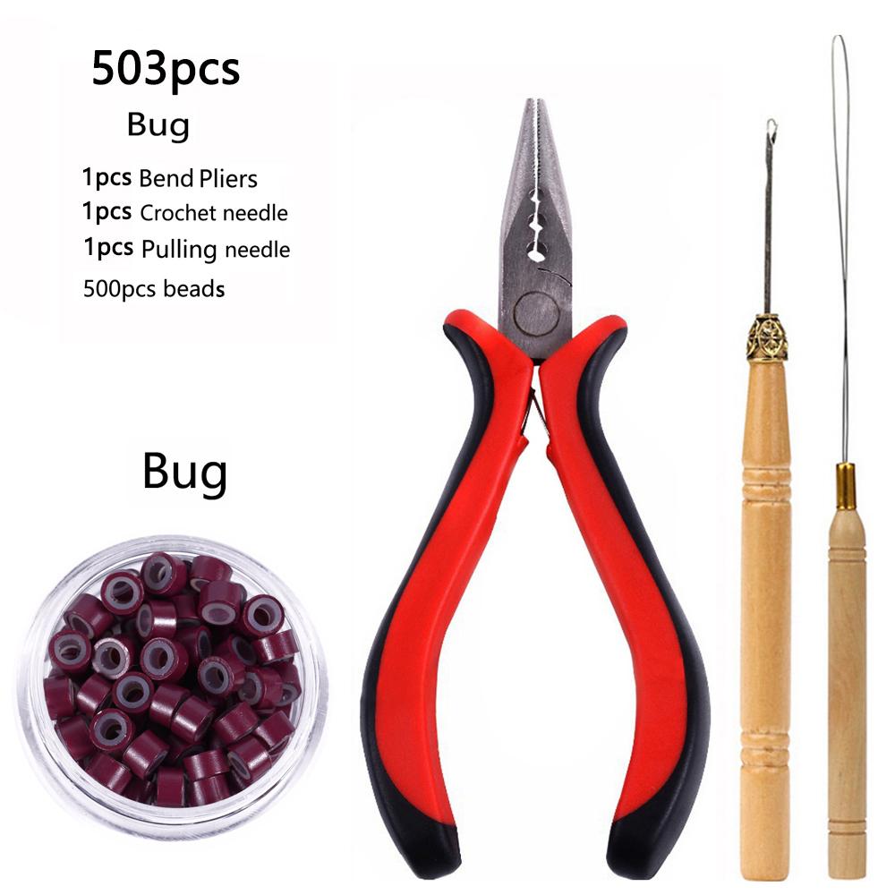 

Набор инструментов для наращивания волос — плоскогубцы — крючок — наборы инструментов для изготовления бусин с микрокольцами на силиконовой подкладке из 500 предметов.