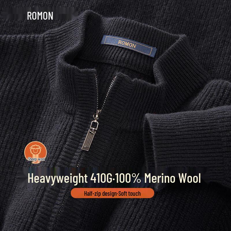 

Romon Men s 100% Pure Wool Thickened Mock Neck Pullover Sweater 2XL